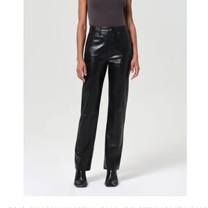 Agolde 90'S PINCH WAIST HIGH RISE STRAIGHT LONG (RECYCLED LEATHER)